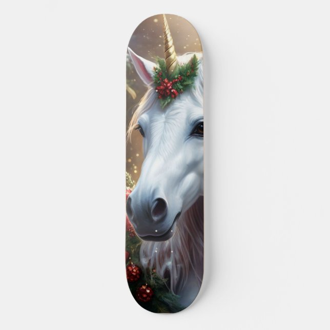 „Das Einhorn von Noel“ Skateboard (Vorderseite)
