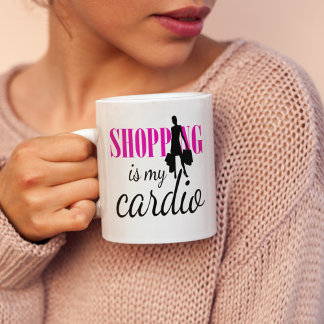 Das Einkaufen ist mein Cardio Graphic Print (v1) Kaffeetasse