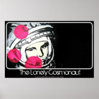 Das einsame Gemälde der Kosmonaut auf einem Poster