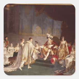 Das Eintreten für Prinz Jerome Bonaparte Quadratischer Aufkleber