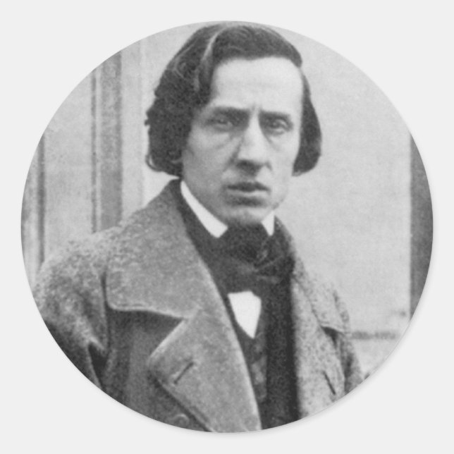 Das einzige bekannte Foto von Frederic Chopin Runder Aufkleber (Vorderseite)