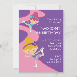 Das Eis-Skaten-Party des Mädchens Einladung