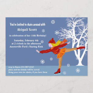 Das Eis-Skaten-Party Einladung des Mädchens