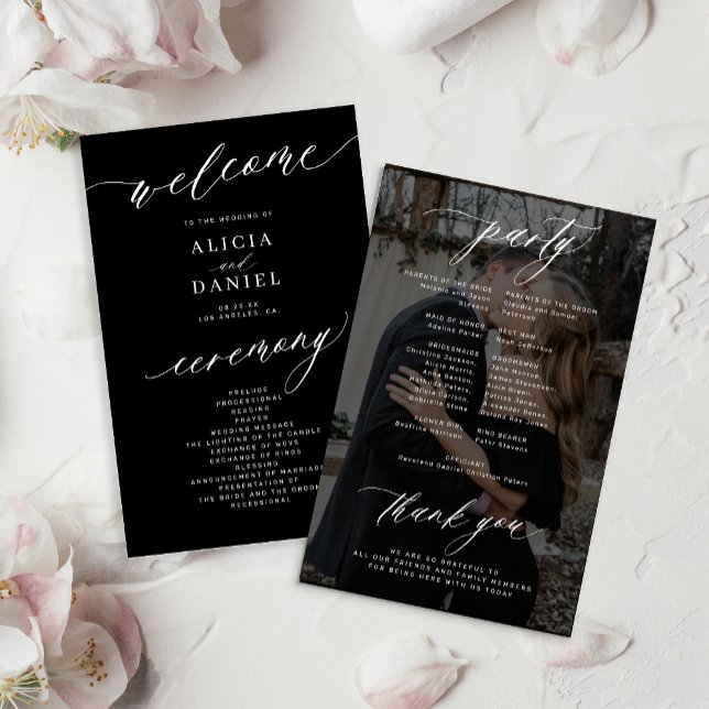 Das elegante Black Foto Hochzeitsprogramm (Von Creator hochgeladen)
