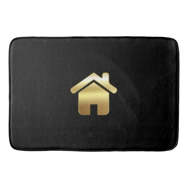 Das elegante Gold House Symbol Real Anwesen Design Badematte (Vorderseite)