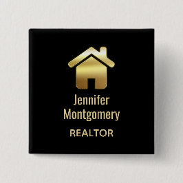 Das elegante Gold House Symbol Real Anwesen Design Button
