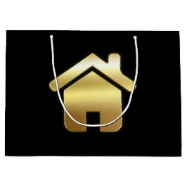 Das elegante Gold House Symbol Real Anwesen Design Große Geschenktüte
