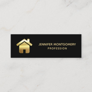 Das elegante Gold House Symbol Real Anwesen Design Mini Visitenkarte
