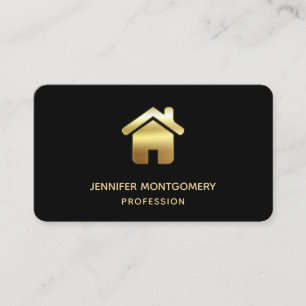 Das elegante Gold House Symbol Real Anwesen Design Visitenkarte