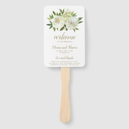 Das elegante Goldmedaille White Floral Modern Wedd Fächer