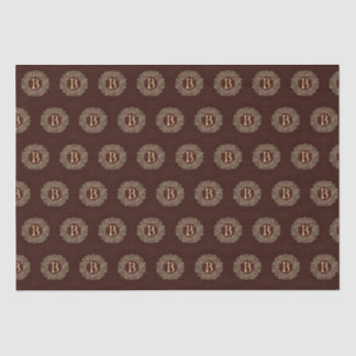 Das elegante Letter-B-Monogramm Gold und Red Damas Seidenpapier