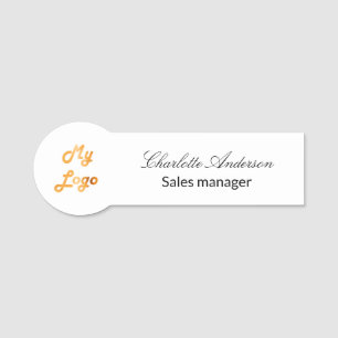 Das elegante Logo des Unternehmens Namensschild