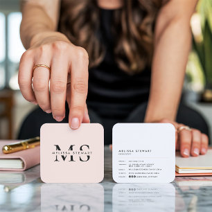 Das elegante Monogramm, das modern ist, erröten Quadratische Visitenkarte