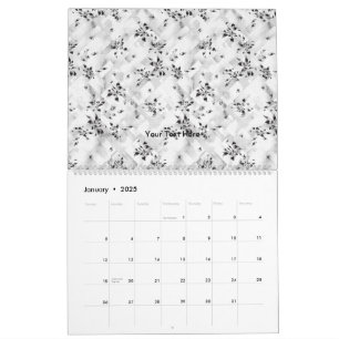 Das elegante Schwarz-Weiß-Design mit Stil Kalender