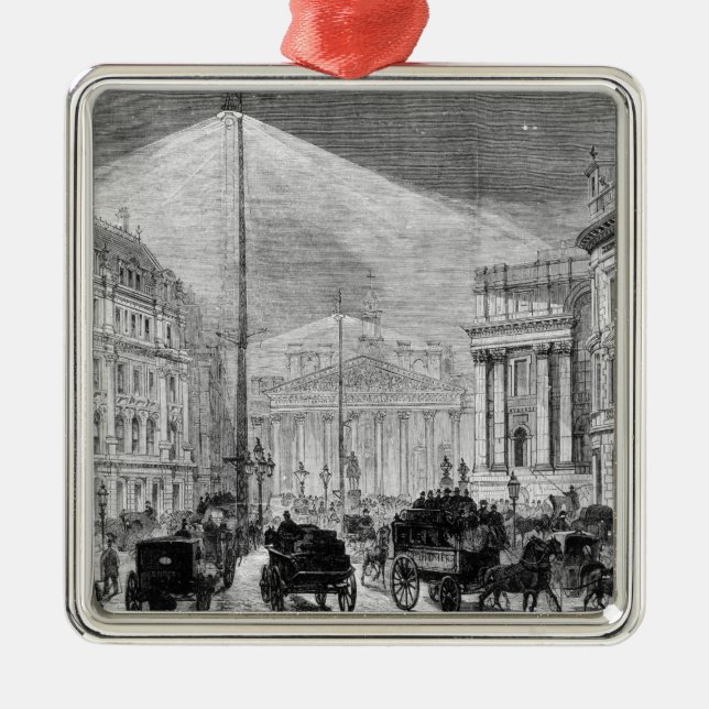 Das elektrische Licht am Villenhaus Ornament Aus Metall (Vorne)