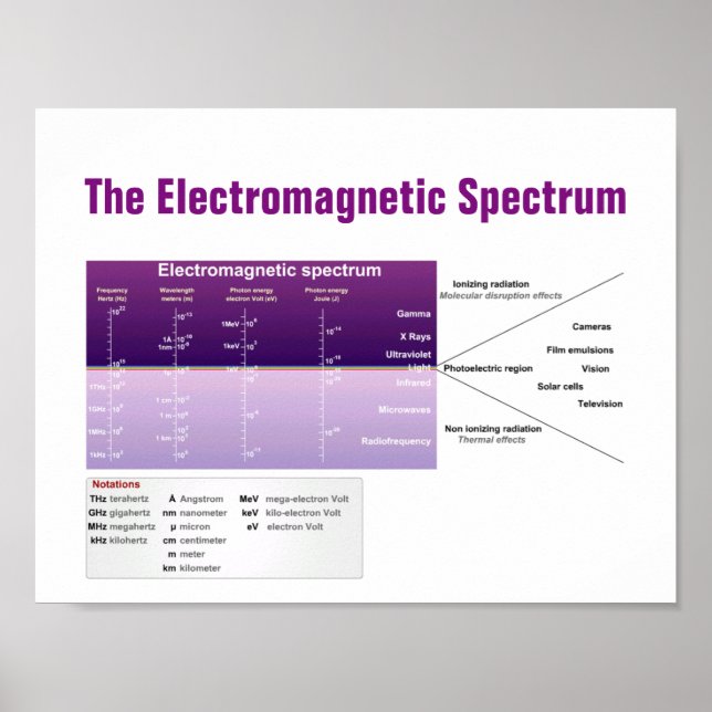 Das elektromagnetische Spektrum Poster (Vorne)