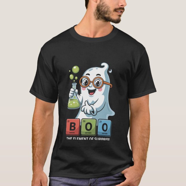 Das Element der Überraschung Boo Wissenschaft Geis T-Shirt (Vorderseite)