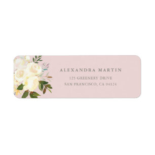 Das Elfenbein-Aquarell, das erröten mit Blumen is