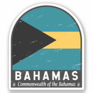 Das Emblem der Bahamas-Fahne erschütterte Vintag Aufkleber