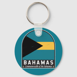 Das Emblem der Bahamas-Flagge im Vintage-Look Schlüsselanhänger