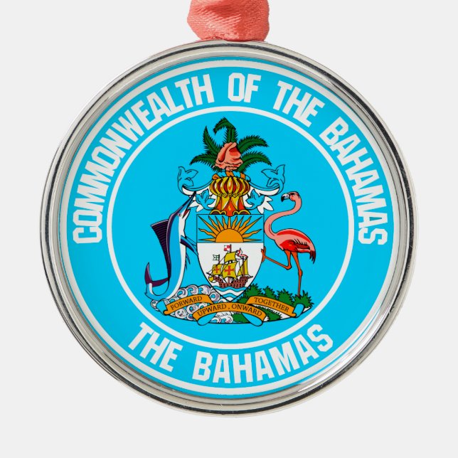 Das Emblem der Bahamas-Runde Ornament Aus Metall (Vorne)