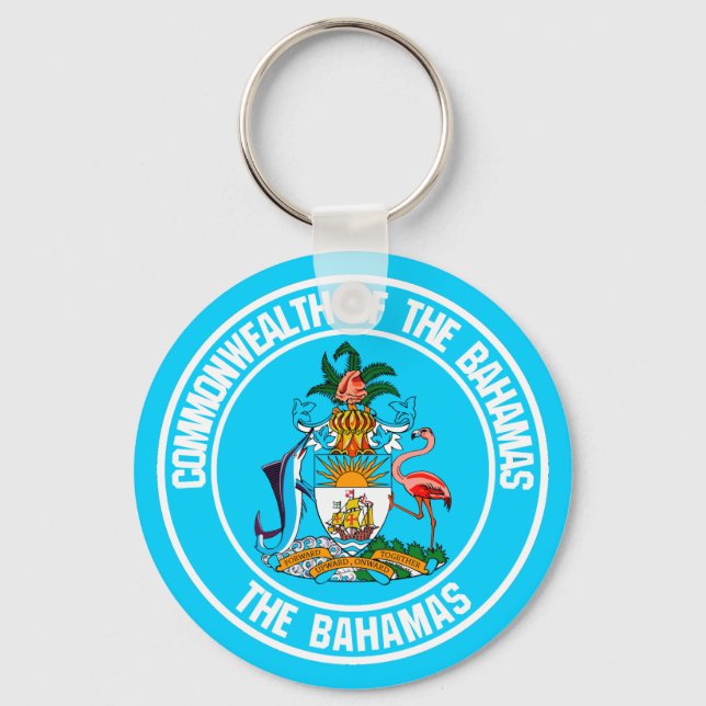 Das Emblem der Bahamas-Runde Schlüsselanhänger (Vorderseite)