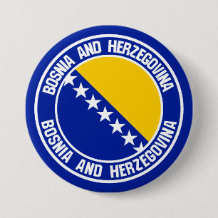 Das Emblem der Bosnien-Herzegowina-Runde Button