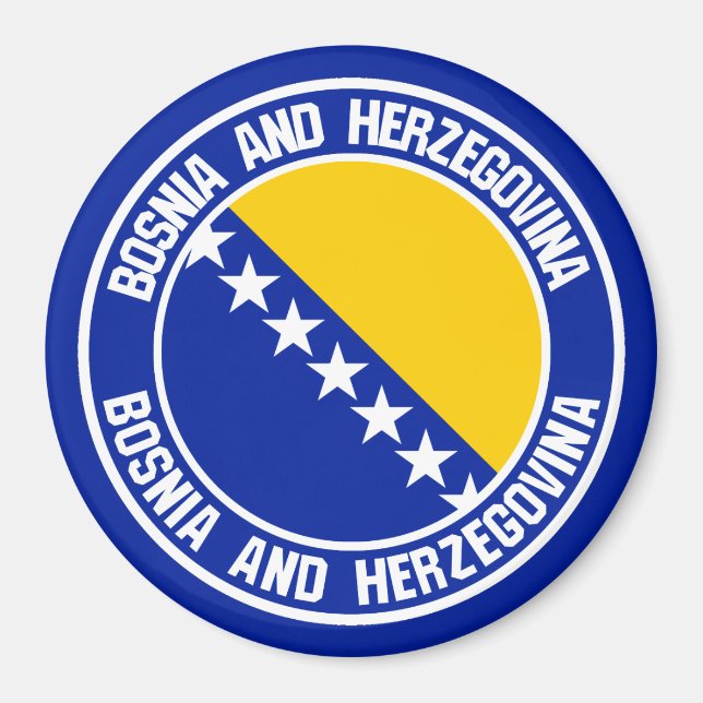 Das Emblem der Bosnien-Herzegowina-Runde Magnet (Vorne)