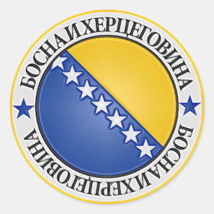 Das Emblem der Bosnien-Herzegowina-Runde Runder Aufkleber