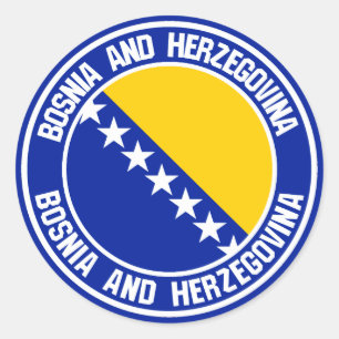 Das Emblem der Bosnien-Herzegowina-Runde Runder Aufkleber