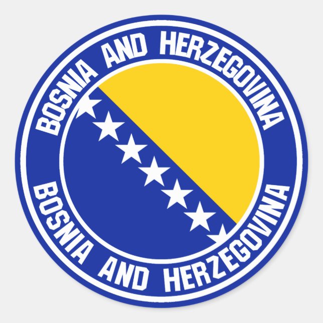 Das Emblem der Bosnien-Herzegowina-Runde Runder Aufkleber (Vorderseite)