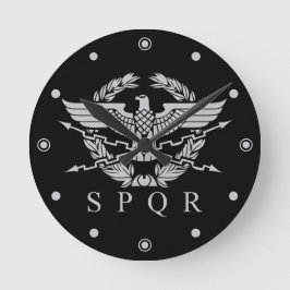 Das Emblem des Römischen Reiches - SPQR Runde Wanduhr