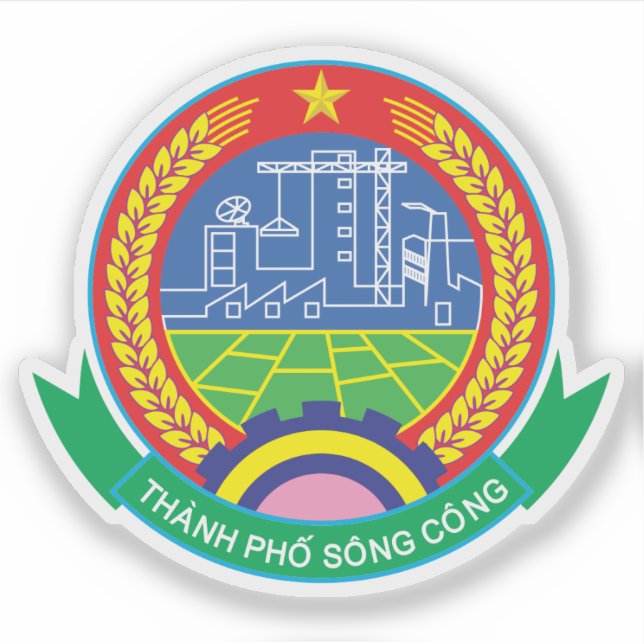 Das Emblem von Thành Phố Sông Công, Vietnam Aufkleber (Vorderseite)