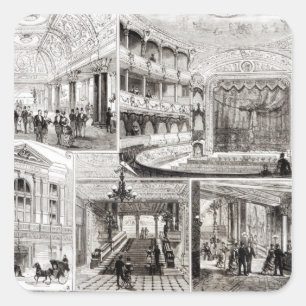 Das Empire Theater, der Leicester Square Quadratischer Aufkleber