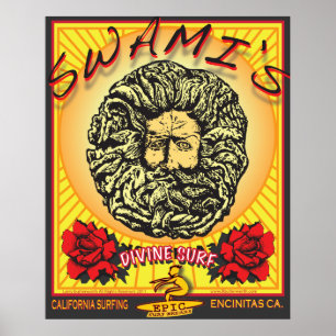 DAS ENCINITAS KALIFORNIEN DES SWAMIS, DAS POSTER