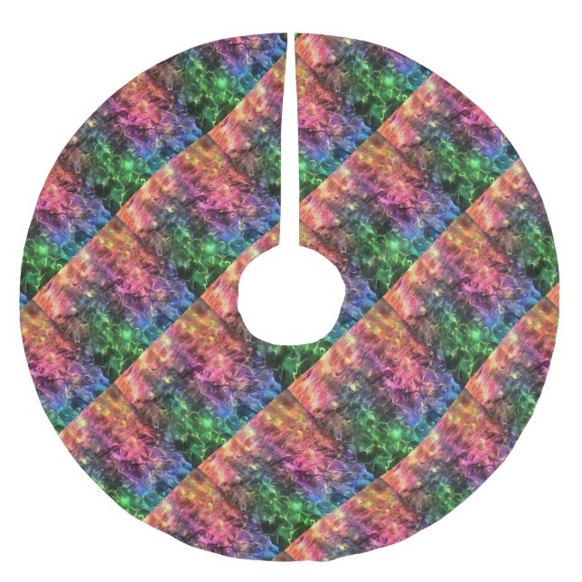 Das Ende der Abstrakten Rainbow-Kunst Polyester Weihnachtsbaumdecke (Vorderseite)