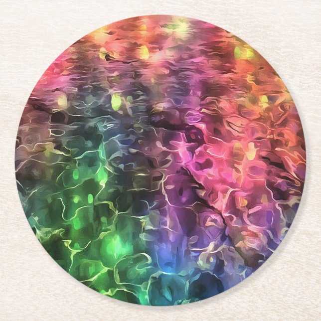 Das Ende der Abstrakten Rainbow-Kunst Runder Pappuntersetzer (Vorderseite)