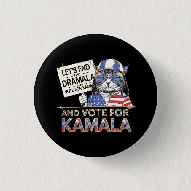 Das Ende der Dramala und die Abstimmung für Kamala Button (Vorderseite)
