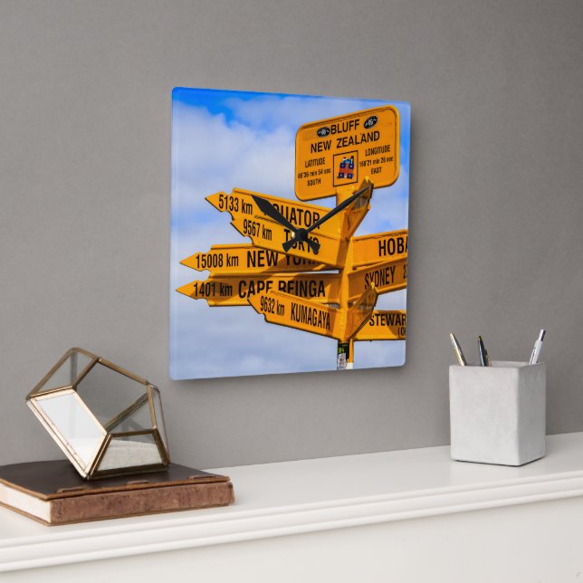 Das Ende der Straße Quadratische Wanduhr (Büro)