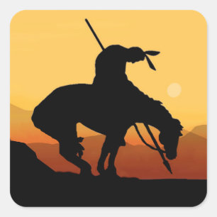 Das Ende der Trail-Silhouette-Stationäraufkleber Quadratischer Aufkleber