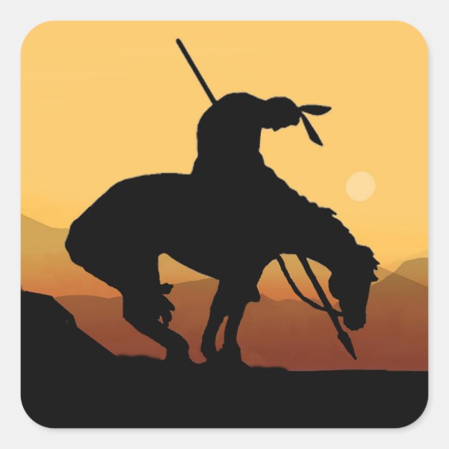 Das Ende der Trail-Silhouette-Stationäraufkleber Quadratischer Aufkleber (Vorderseite)