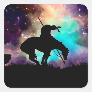 Das Ende der Trail-Silhouette-Stationäraufkleber Quadratischer Aufkleber