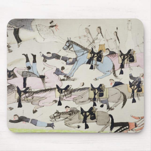 Das Ende des Kampfes (Tinte auf Papier) Mousepad (Vorne)