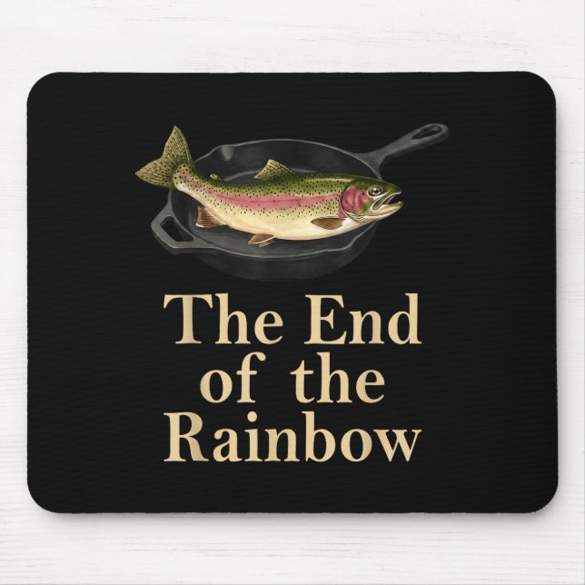 Das Ende des Regenbogen Retro lustiger Forellenang Mousepad (Vorne)