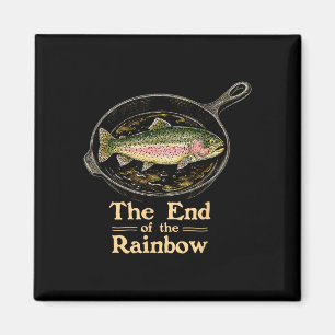 Das Ende des Regenbogens lustiger Forellenfisch au Magnet