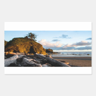 Das Ende des Tages am zweiten Strand Rechteckiger Aufkleber