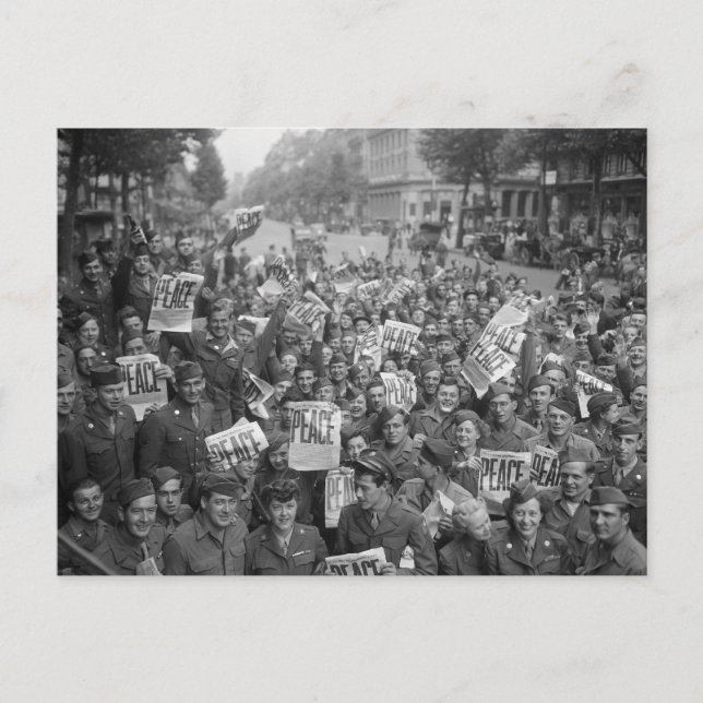 Das Ende des Zweiten Weltkriegs Postkarte (Vorderseite)