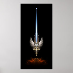 Das Engel-Flügel-Schwert von Arkledious Sp Schwarz Poster