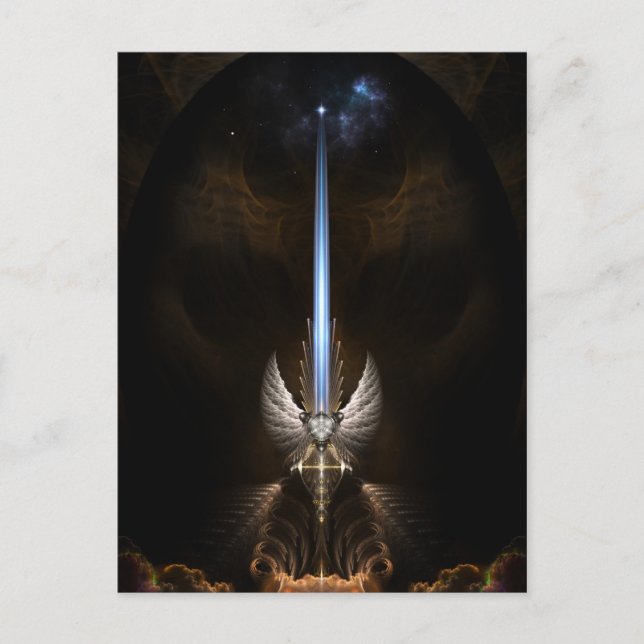 Das Engel-Wing-Schwert der arkledischen Postkarte (Vorderseite)
