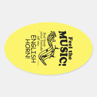 Das englische Horn fühlt sich wie ein Oval-Sticker Ovaler Aufkleber